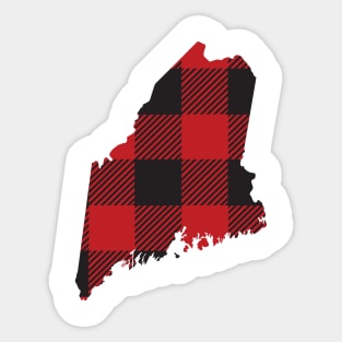 Maine State Flannel Plaid Design Sticker